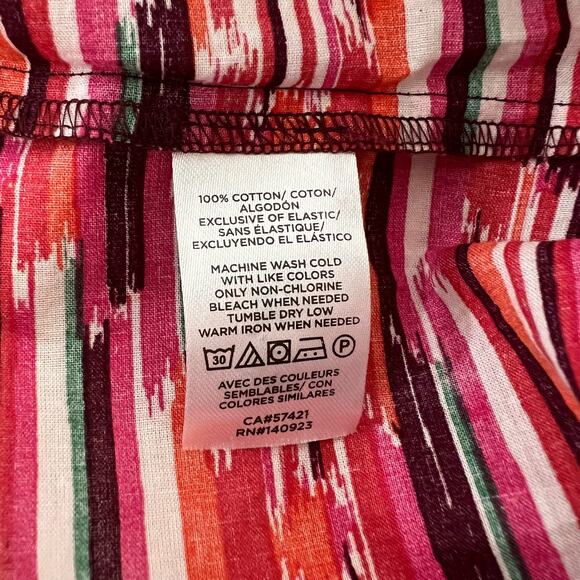 Loft Pink Ikat Smocked Peplum Cami Tank Top Size Medium New Plum Kiss - Picture 8 of 10